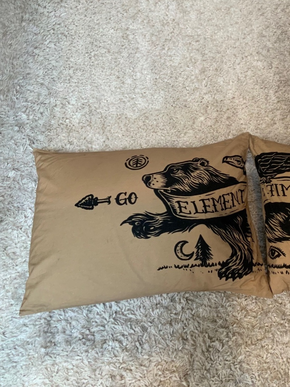 Pottery Barn Teen X 2 Standard Pillowcases Western Adventure Cabincore Bear Dorm